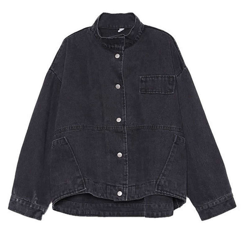 Women's Clothing 2022 Spring New Korean Version Loose Literary Retro Old-Fashioned Denim Women's Long-Sleeved Short Jacket