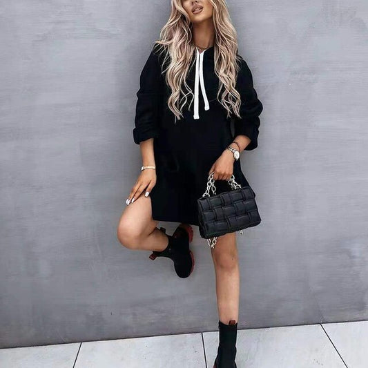 Nicolette Women's Hooded Sweatshirt Dress